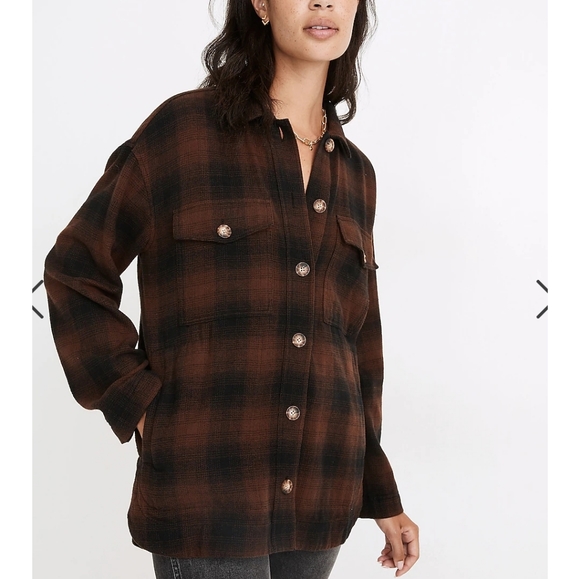 Madewell Tops - Madewell Flannel Shirt-Jacket in Gelston Plaid